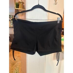 GAPFit The Shorts Ruched Side Hottie Black Shorts Size L 8-12